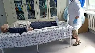 Наложение шины Крамера на голень