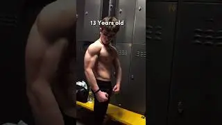 13 years old bodybuilder / wild / Teen bodybuilder / showing his pumped muscle 