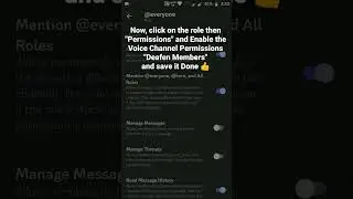 How to Enable Voice Channel Permissions Deafen Members in a role in Discord Mobile #roduz #discord