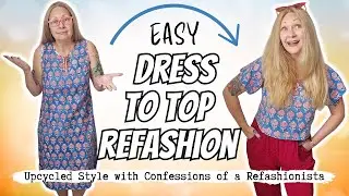 Easy DIY: Transform a Frumpy Thrifted House Dress into a Cute Top with Sleeves!