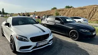 Девушка на Mercedes C 43AMG кинула вызов  BMW M340i