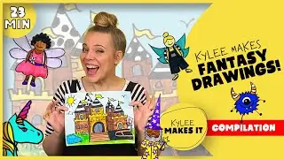 Fantasy Drawings for Kids | How to Draw a Castle, Unicorn, Fairy, Wizard, and Monster!