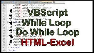 While Loop In VBScript - Do While Loop - VBScript Excel-Vbscript HTML-Vbscript html Example-Vbscript