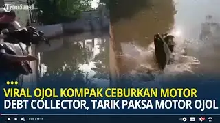 Viral Ojol Kompak Ceburkan Motor Debt Collector ke Kali Usai Tarik Paksa Motor Ojol