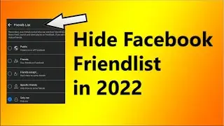 How to hide friends list on facebook 2022 | hide facebook friend list