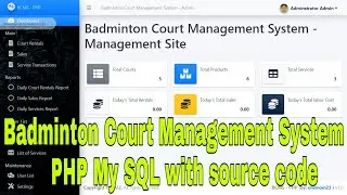 Badminton Court Management System in PHP My SQL with source code