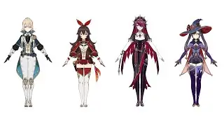 Genshin Impact new 4 outfits for mona,jean,amber and rosaria