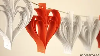 Guirnalda de papel de corazones. Manualidades fáciles con papel