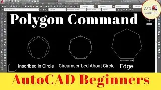 Polygon Command In AutoCAD || Draw Polygon in Autocad || AutoCAD Beginners | cad career