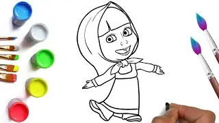 How to draw Masha from the cartoon Masha and the Bear animation drawing a character for children
