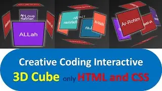 Creative Coding Interactive 3D Cube only HTML and CSS