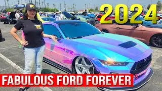 Fabulous Fords Forever 2024! Car Show: Mustang, Shelby, Cobra, Drag Racing (Irwindale Speedway)