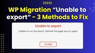 Unable to Export in All in One WP Migration WordPress Fixed | Problems Exporting WordPress Site