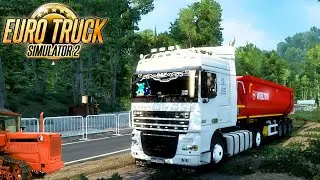 ВЕЗУ ПЕСОК НА DAF БОЛЬШЕГРУЗ 40RUS ДЛЯ СТРОИТЕЛЬСТВО ДОРОГИ В ETS 2