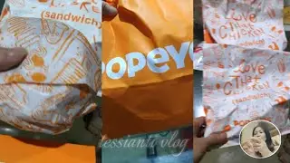 food try Chicken Fish Biscuit Popeyes | tessianti vlog