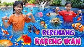 DISTA MENYELAM BERENANG SAMBIL BERBURU IKAN😆!! TANGKAP IKAN APA AJA YA🤔 