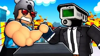 KOALA INVADES ROBLOX SKIBIDI ARM WRESTLE SIMULATOR