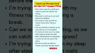 Catch Up Phrasal Verb | Sentences With Catch Up 