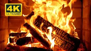 🔥 Cozy Fireplace 4K (12 HOURS). Fireplace Ambience with Crackling Fire Sounds. Fireplace Burning 4K