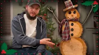 How to Make a Log Snowman | DIY Christmas Decoration