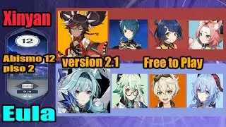 Abismo 12 como vencer al Oni Espadachin con 3 estrellas | Xinyan y Eula | Genshin Impact - F2P