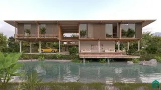 Vray Next Sketchup Villa Exterior Render