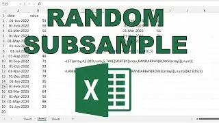 How to get a random subsample of a dataset in excel