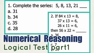 Part1: Logical Test | NUMERICAL REASONING