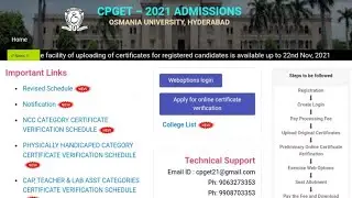 TS CPGET 2021 Web options | CPGET 2021 all subjects colleges list | CPGET web options.