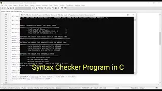 Syntax Checker Program in C With Source Code