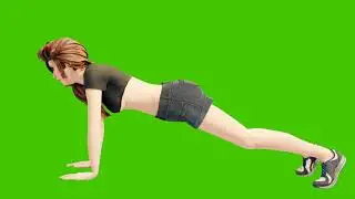 A young beautiful woman is engaged in sports exercises. Looping 3D animation of wellness concept in