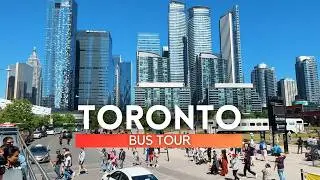 Toronto Ontario Canada downtown Travel Guide BUS TOUR |Dundas Yonge Street | Driving Toronto 2024 4K