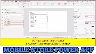 MICROSOFT POWER APPS TUTORIALS||2.NAVIGATING FROM SCREEN TO SCREEN