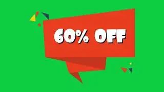 60% Sales Animated Logo on Green Screen