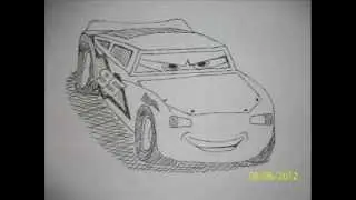 how to draw easily lighting mcqueen from cars