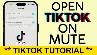 How to Open Tiktok On Mute | Mute Tiktok Video on Startup (2024)