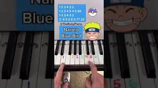 Naruto Blue Bird Piano Easy Tutorial With Numbers #Shorts #piano