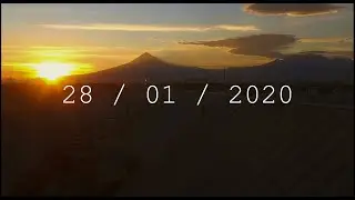 Hermoso Atardecer de Popocatepetl e Iztaccihuatl - México [Timelapse] [28/01/2020]