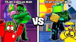 Titan Cactus Man vs Titan Clover Man In Toilet Tower Defense