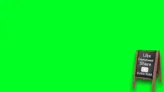 Like Comment Share Board green screen no copyright