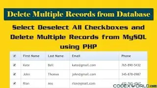 Delete Multiple Records from MySQL Database in PHP