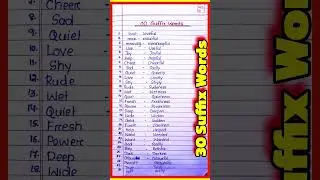30 suffix word in english l suffix and prefix word l Prefix word suffix word in english