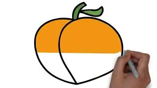 Bolalar uchun Shaftoli rasm chizish/Drawing Picture of a Peach for children/Рисунок персик для детей