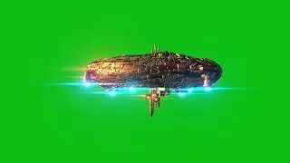 GREEN SCREEN Alien Spaceship Royalty Free - From 7 Different Angles