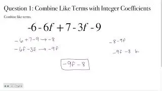 Pre-Algebra 5-3: Simplify Expressions