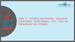 Java 17: String Methods - valueOf, contains, substring, etc. | Split() programs in String