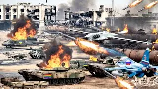 Ukraine panics! Russian fighter jets bomb NATO tank shipment to Ukraine - ARMA 3