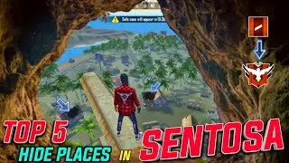 TOP 5 HIDDEN PLACES IN SENTOSA FREE FIRE Telugu | Free Fire Rank Pushing Tips | Hello Telugu Gamers
