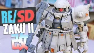 RE/SD Zaku II FZ - Custom Gunpla Kitbash Final Review