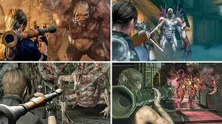 Killing All Bosses with Rocket Launcher in All Main Resident Evil Games